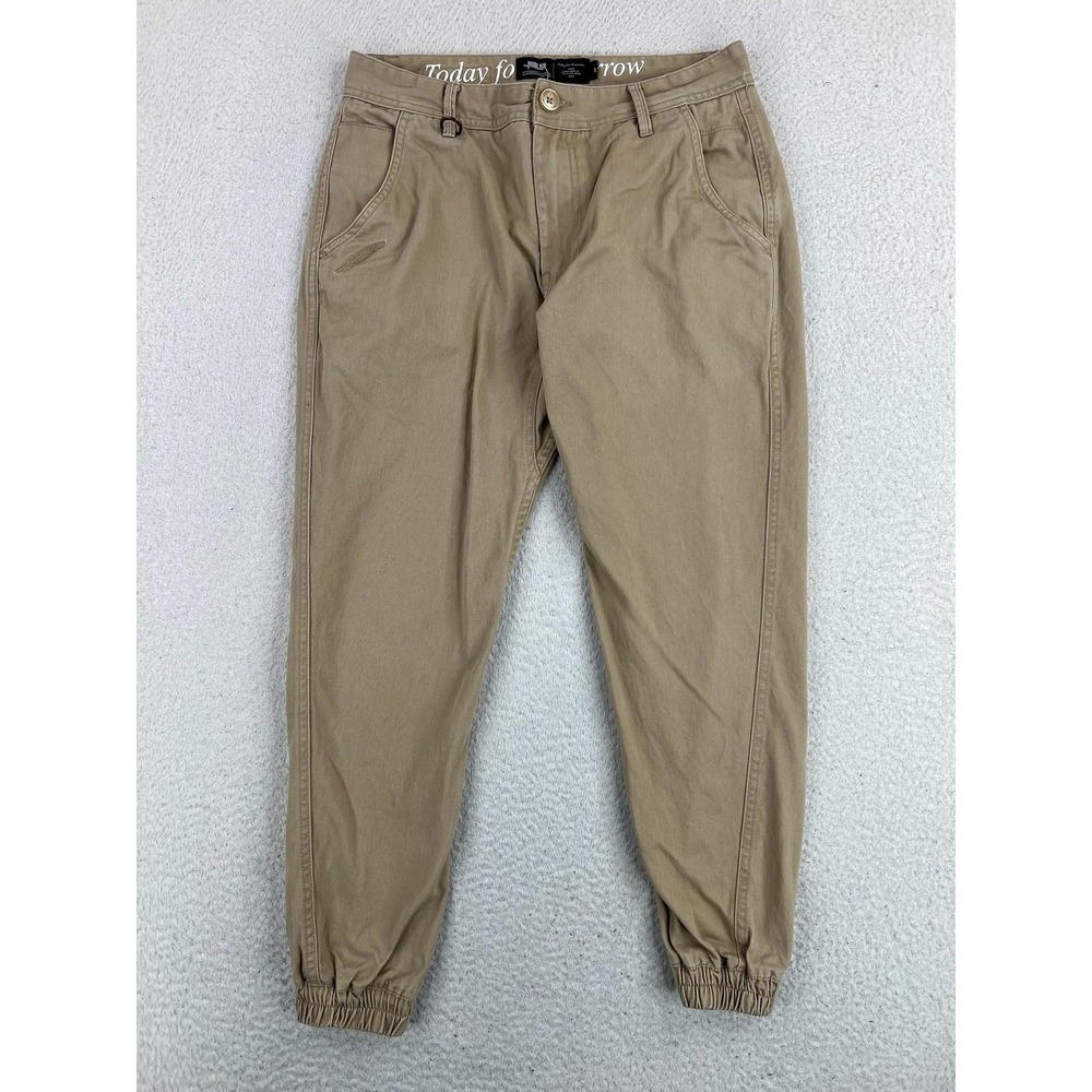 Publish Jogger Pants Mens 32x26 Beige Slim Fit Cotton Elastic Cuff Casual